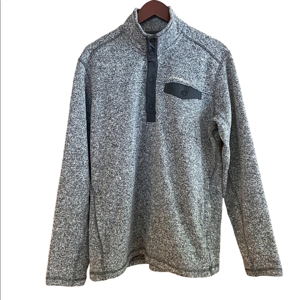 Eddie Bauer Snap Button Mock Neck Pullover - image 1